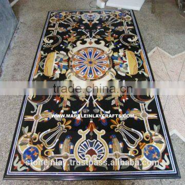 Antique Marble Inlay Dining Table Top, Dining Inlay Table Top