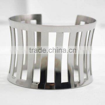 Punk Stainless Steel Cuff Metal Bangle Hollow Out Bracelet photo-2