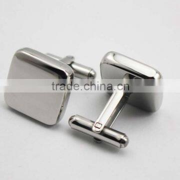 Silver metal Thick cufflinks blanks custom Square cufflinks engravable