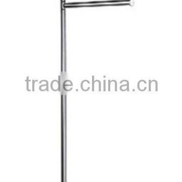 Free Standing Triple Towel Rack with Corner Triangle Base in Chrome 31" H & 13.5" Rail Length