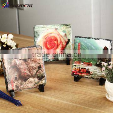 Sunmeta high quality 3d blank sublimation decoration rock photo, photo slate