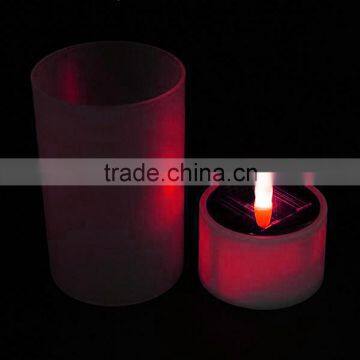 Novelty Colorful Changing Flameless Night Lights Solar Power & Battery Power Luminaria Light Sensor LED Night Light Candle Lamp