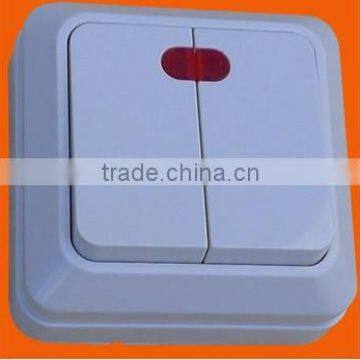 EU Style Surface Mounted Double Light Wall Switch (S1102)