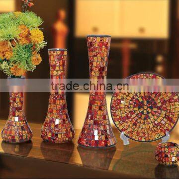 Glass Mosaic Candle Holder and Vase