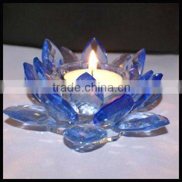 k5 crystal glass blue lotus candleholder decorations