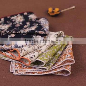 Fahion Design Floral Printed Handkerchief,Vintage Handkerchief In Suit