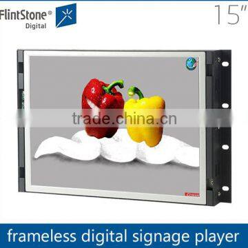 FlintStone 15 Inch Lcd in Store Embedded ad Player, Open Frame Digital Signage Screen, Frameless Pos TV Screen