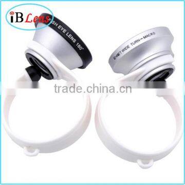 Universal clip fisheye lens+wide angle macro phone lens