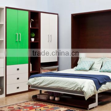 Modern Vertical Tilting Folding Wall Bed With table and Shelf