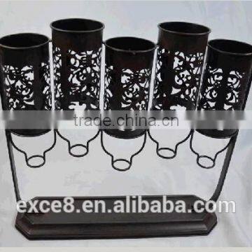 French Vintage Style Bottle Shaped Metal Wine Bottle Holder