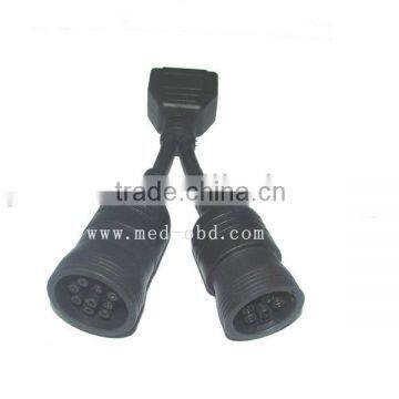 OBD2 Interface truck Y cable OBD2 16pin Female to J1708 6pin female and J1939 9pin female