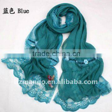 Latest two layer fashion silk chiffon scarf