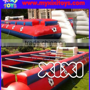 Outdoor Inflatable foosball pitch steel tube, popular inflatable foosball field for kids