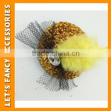 PGHD0690 Wholesale Mixed Color Mini Glitter Hats Feather Hair Clips for Kids photo-6