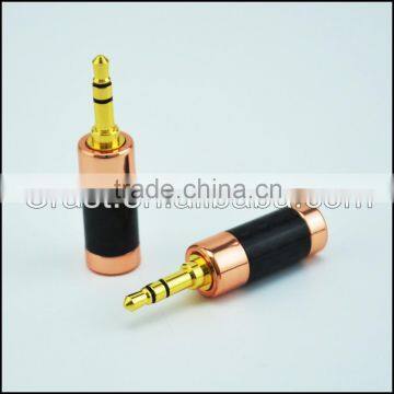 Hi-End Carbon Fiber Gold Plated 3.5MM Stereo Plug 3.5 mm Audio jack connector Adapter gold-plated headphone plug