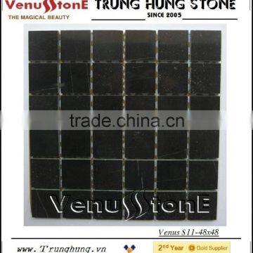 15*15 Black Marble Polished Mosaic Tiles photo-3