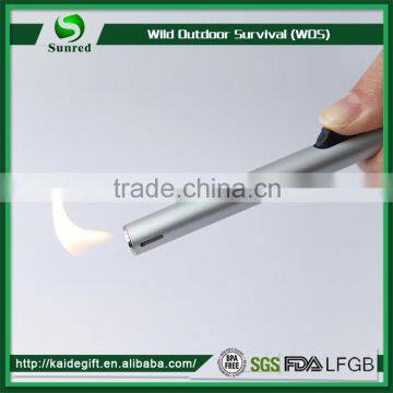 BBQ Windproof Silver Butane Gas Aluminum Lighter Suitable For Household Outdoor Picnic