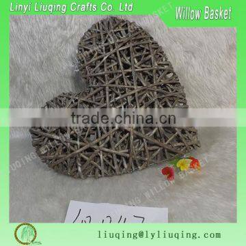 2016 Hot sale Willow garden heart/ Wicker grey heart