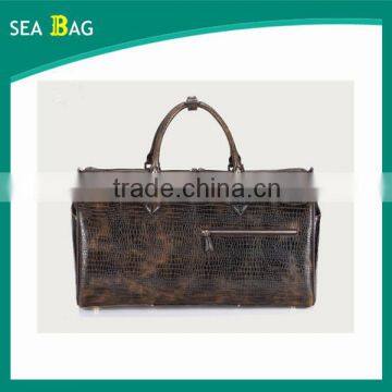 Custom luxury crocodile business travel bag super capicity duffel bag leather men shoulder bag