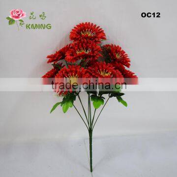 big red 9 heads silk flower for religious or funeral souvenirs accessories