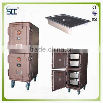 165L food warm carrier cart, food warm transport cabinet made of food standard lldpe with ROTOMOLDING