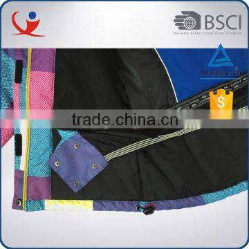 Fashion Winter Windproof Waterproof Nylon Colorful Jacket Ski Woman