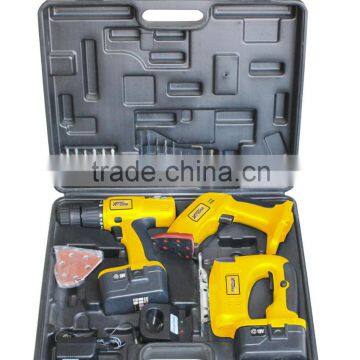 12V-18Volt Corldess tool set 3 in 1 with Jia Saw, Sander, drill