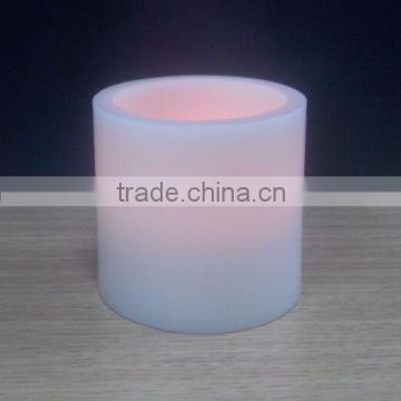 2015 hot sold church use round flat top flicker electric pillar wax candles 3x3