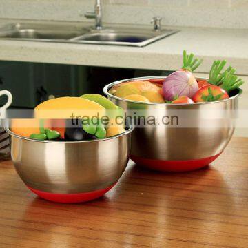 2016 Hot Sale 3pcs Stainless Steel Non-Slip Mixing Bowl