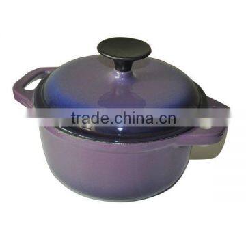 purple cast iron cookware casserole