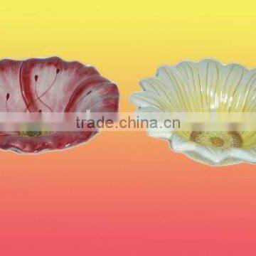 new design beautiful ceramic flower shape bowl with spring decoration