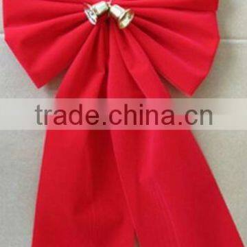 HOT SALE! Red Decorative Velvet Ribbon Bow with Bells for Christmas Wreath Decorations