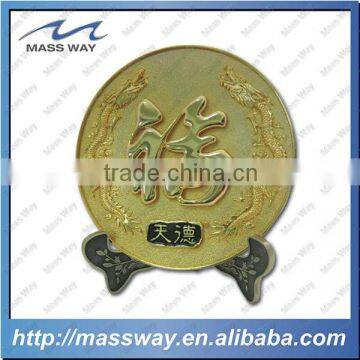 Custom Univercity 3D Embossed Pewter Alloy Old Color Metal Plate photo-2