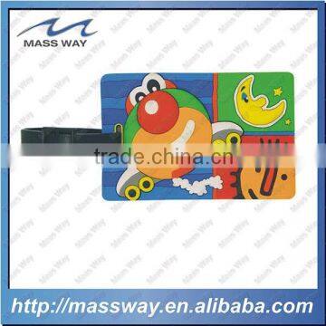 promotion custom cartoon 3D soft PVC rubber luggage tag