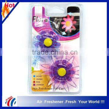 purple flower shape lavender scents air freshener stick/custom flower fragrance air freshener for car vent 2 pieces pack