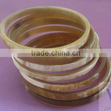 Set of 7 bangle - Natural buffalo horn - flat edge