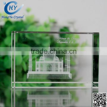 laser 3d transparent square crysta engraving