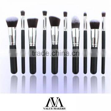 10pcs high quality facial cleansing makeup cosmetic brush set without package wholesale manufacturer