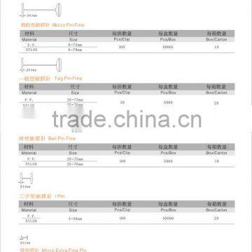 plastic fine tag pin