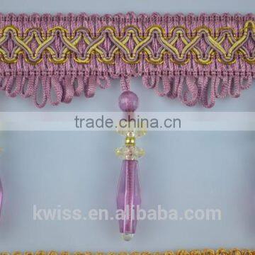 new arrival tassel fringe beaded trims,beaded trim for curtains