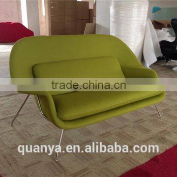 Fashionable fiberglass frame upholstery nice fabric womb sofa