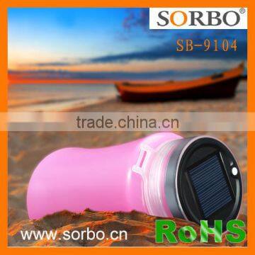 Hottest Sale New Fashion Portable Popular Camping Equipment Solar Rechargeable Lantern With Waterproof Storage Bottle
