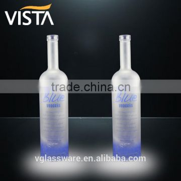 frosted glass bottle for vodka round glass bottle for vodka