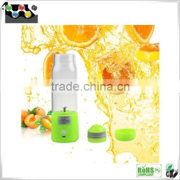 Hot selling 380ml stainless steel juice cup rechargerable usb portable juice fruit cup