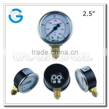 High quality 2.5 inch black steel case CNG manometer 400bar