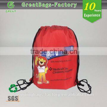 Wholesale 210D Polyester Kids Promotional Customized Drawstring Sports Bag photo-2