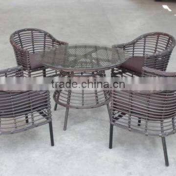 Angelia Outdoor/Home furniture UV resistant wicker Rattan Cane Garden Plastic Dining Set