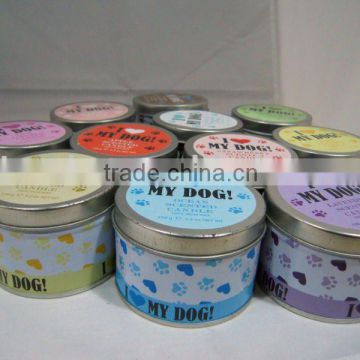 ali express Tin Soy wax candle soy bean candle scent tin candle