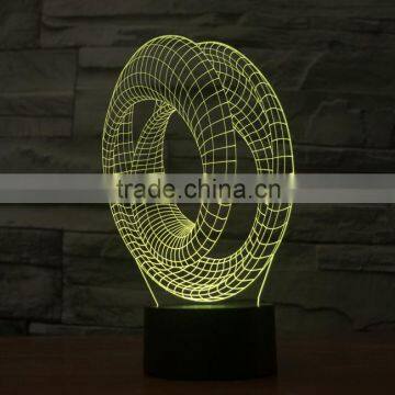 3D Optical Night Light Illusion Circle 7 RGB Light Colors 10 LEDs AA Battery or DC 5V Mixed Lot photo-4