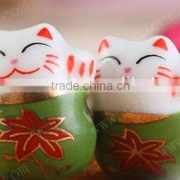 Lucky cat beads in Pocerlain for Bracelet